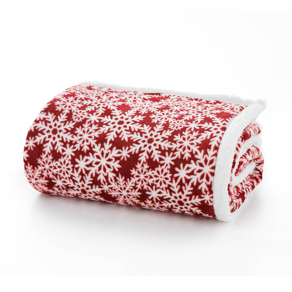 Deyongs Flakes Red Soft Fleece Throw